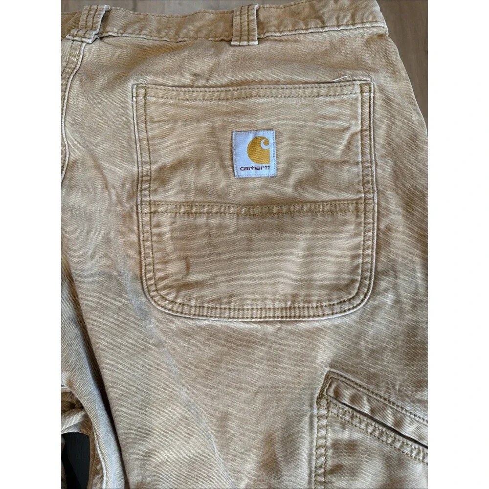 Carhartt 102802 Double Knee Carpenter Pants Mens 38x34 Brown Duck Utility Work‎